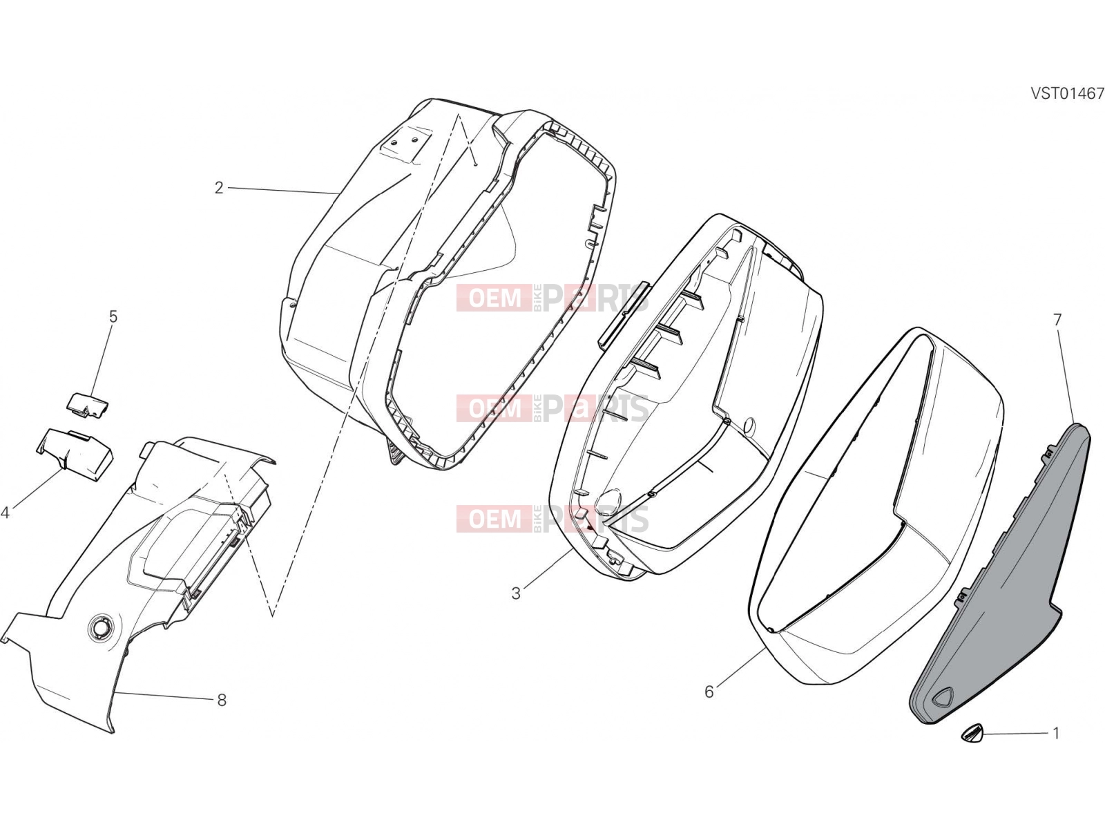 DUCATI 2017 Multistrada 950 LEFT PANNIER [MOD:MS950T]