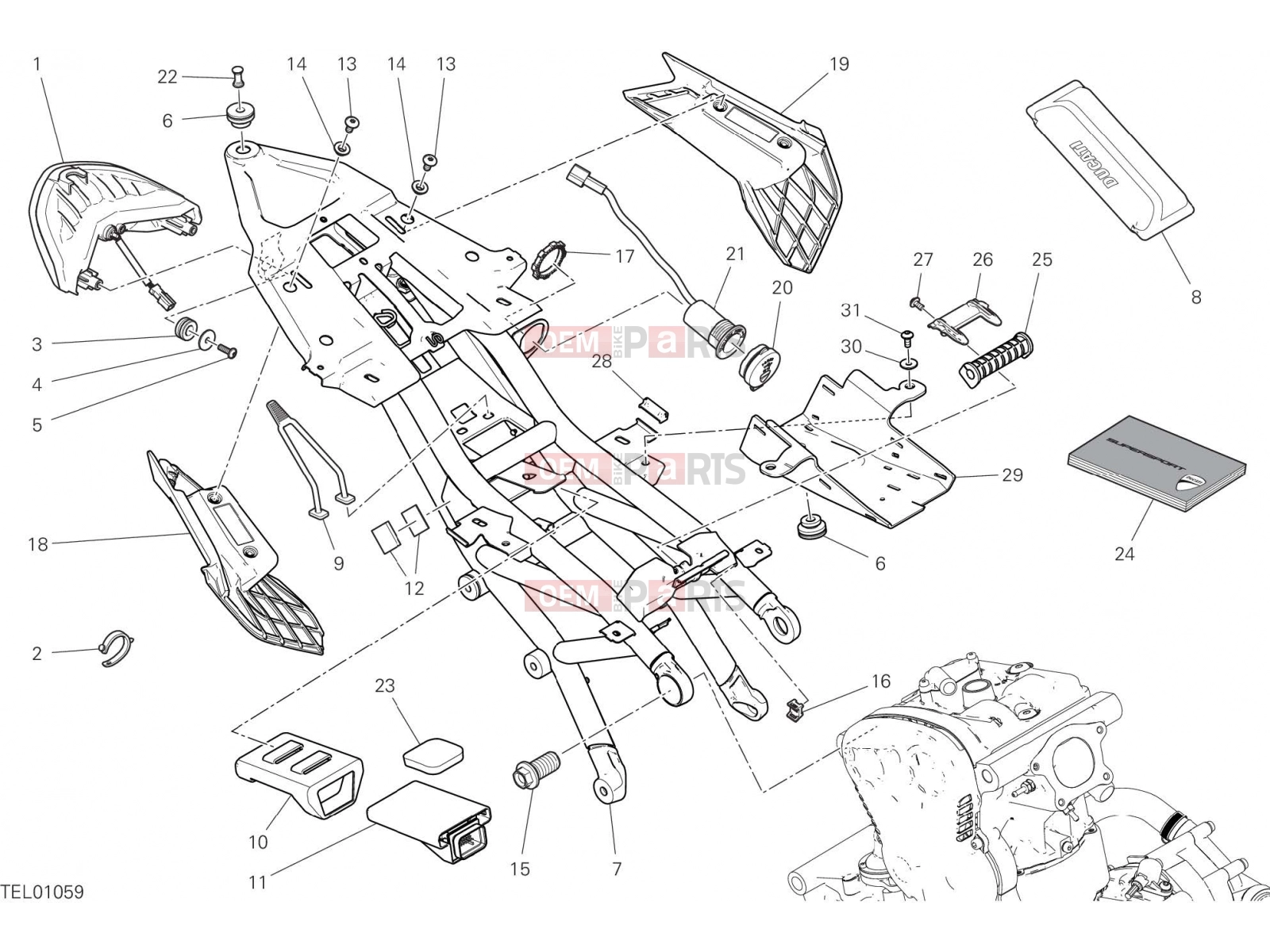 DUCATI 2017 SuperSport REAR FRAME COMP. [MOD:SS 939]