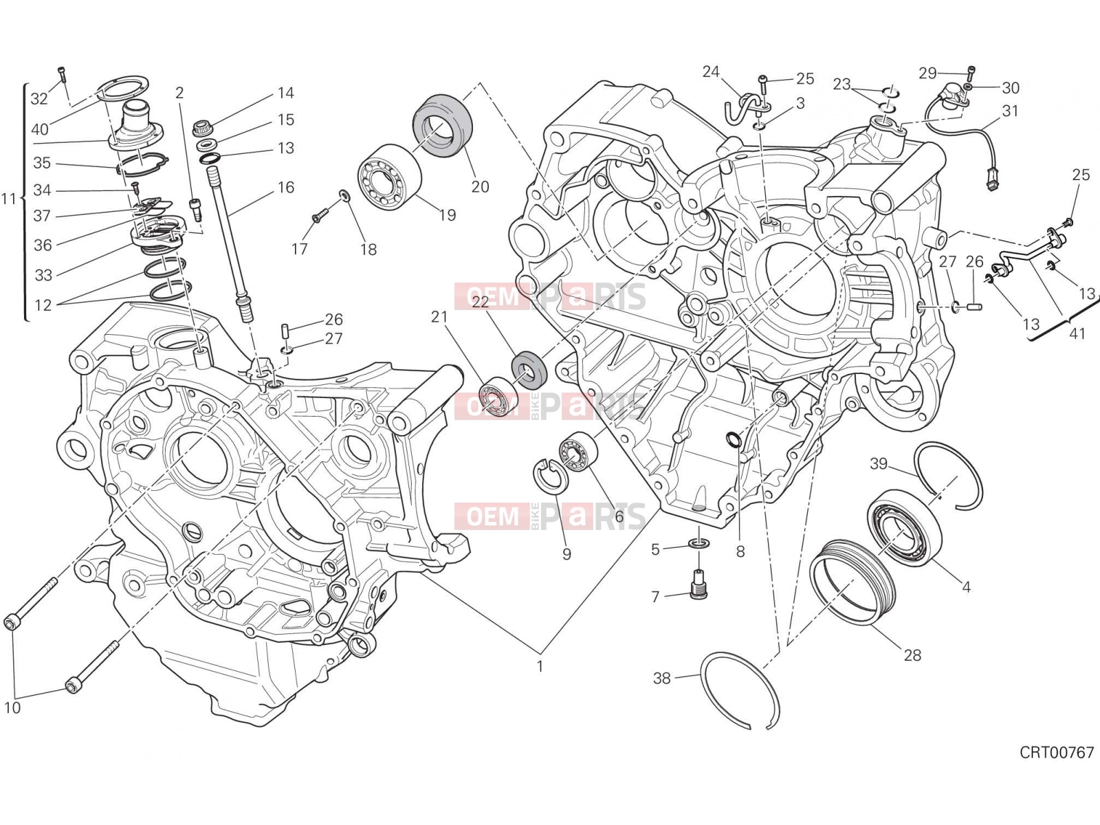 DUCATI 2018 Diavel HALF-CRANKCASES PAIR [MOD:DVL]