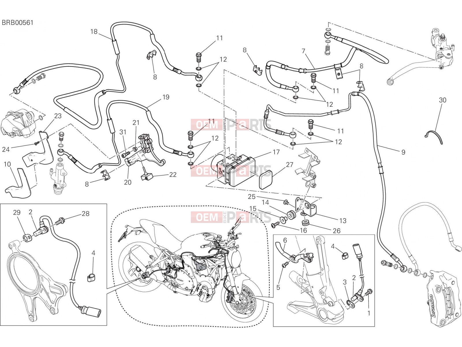 DUCATI 2018 Monster 1200 ANTILOCK BRAKING SYSTEM (ABS) [MOD:M 1200]