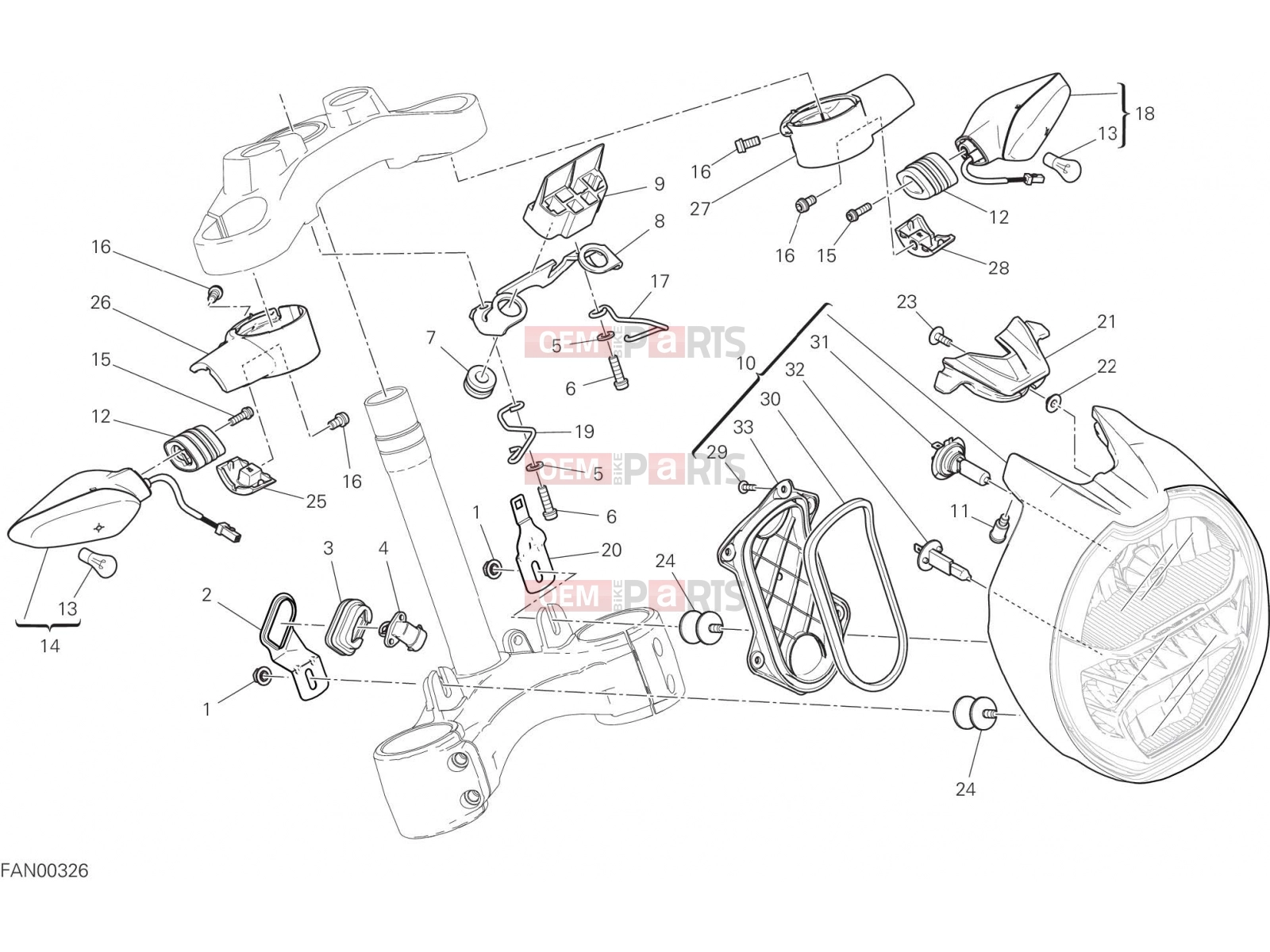 DUCATI 2018 Monster 821 HEADLIGHT [MOD:M 821]