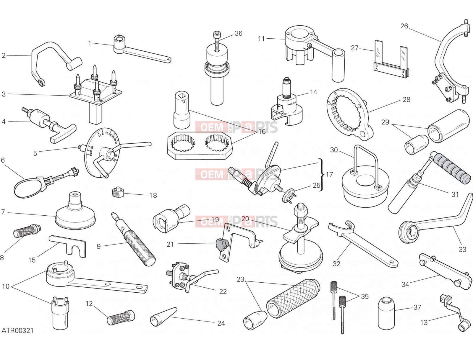 DUCATI 2018 Monster 821 WORKSHOP SERVICE TOOLS, ENGINE [MOD:M 821]
