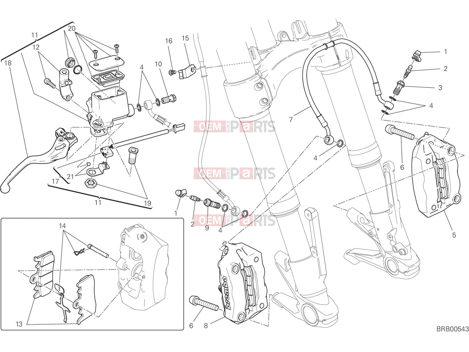 DUCATI 2018 Monster 821 FRONT BRAKE SYSTEM [MOD:M 821]