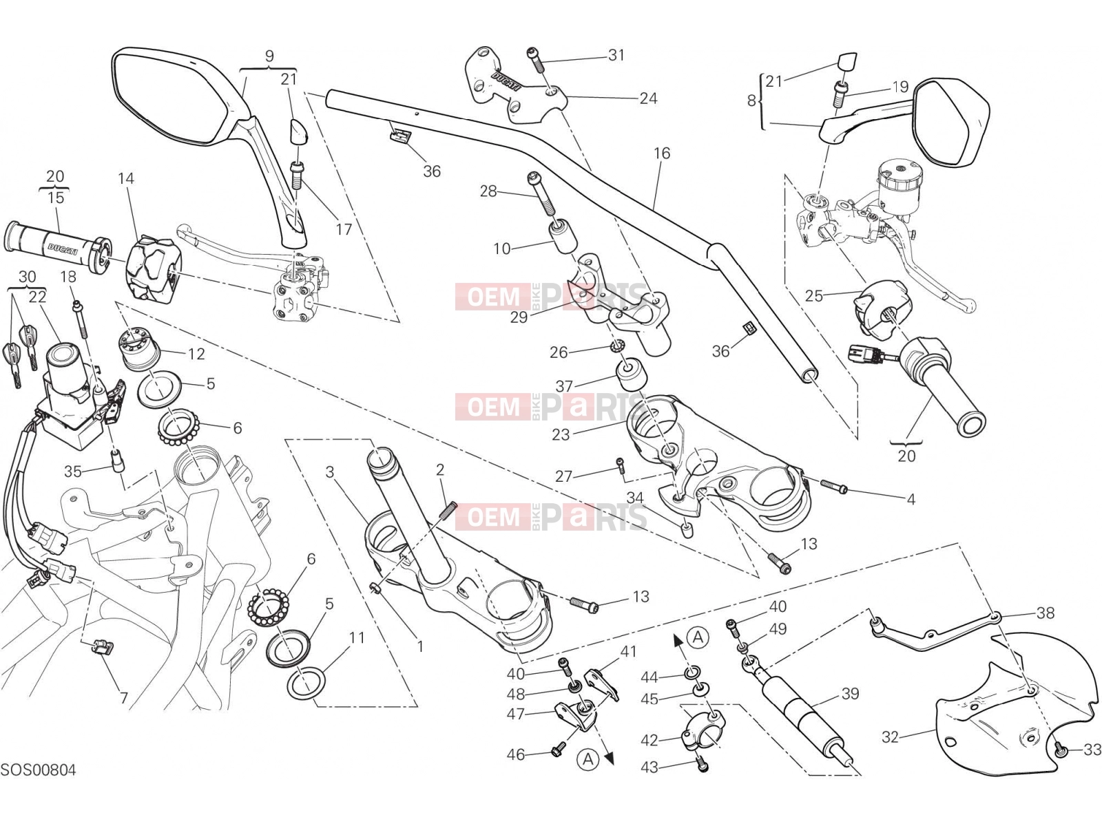DUCATI 2018 Multistrada 1200 Enduro HANDLEBAR [MOD:MS1200E]