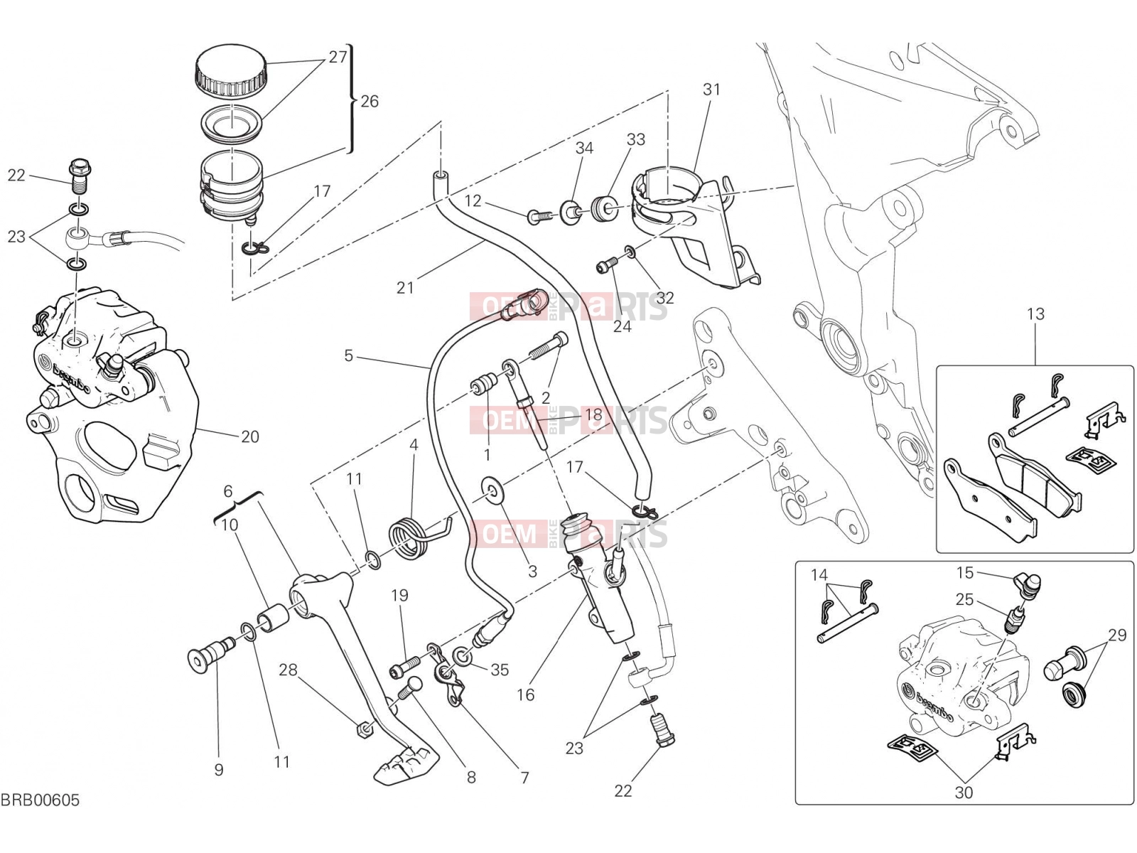 DUCATI 2018 Multistrada 950 REAR BRAKING SYSTEM [MOD:MS950]