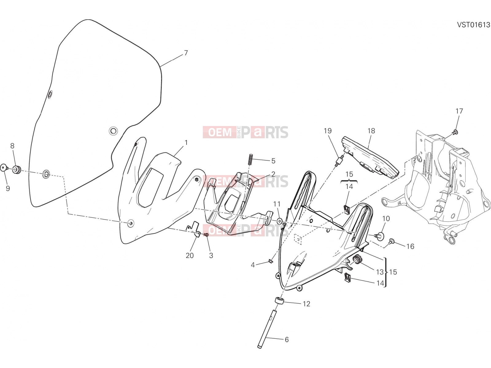 DUCATI 2018 Multistrada 950 WINDSHIELD [MOD:MS950;XST:AUS,EUR,GSO,JAP]