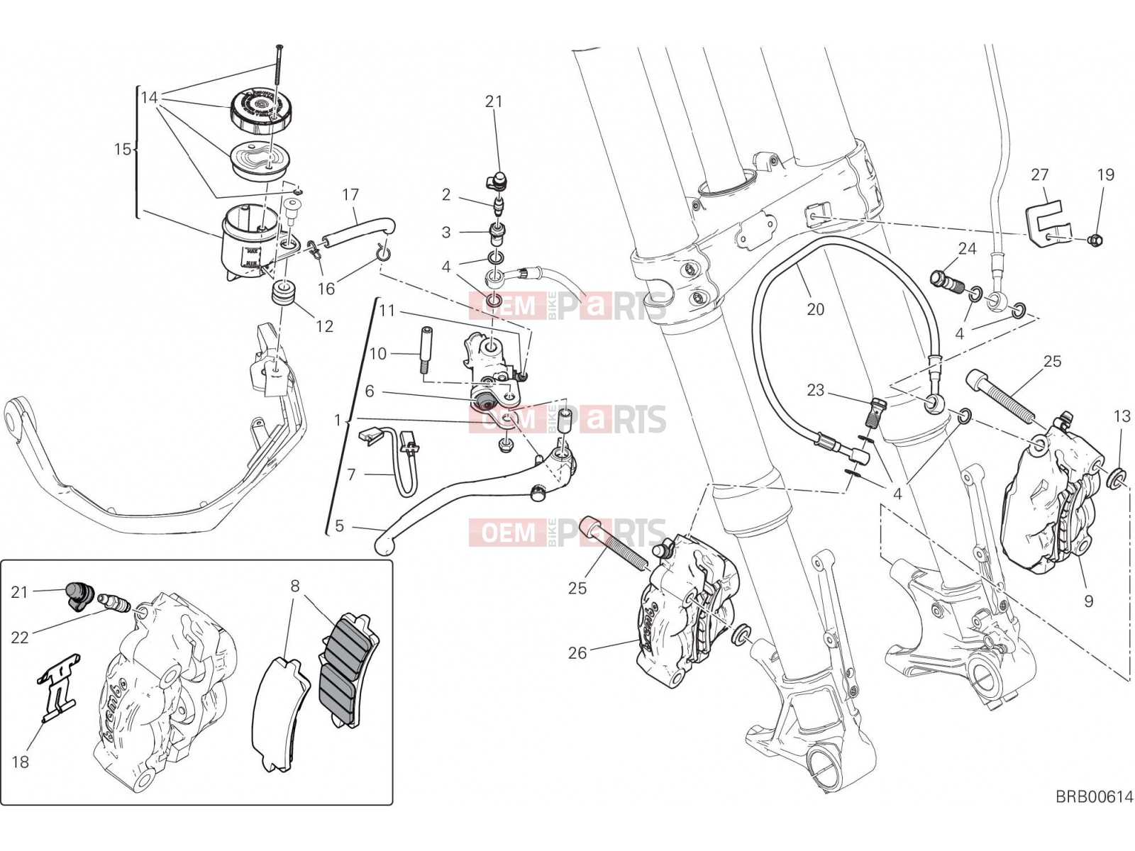 DUCATI 2018 Multistrada 1260 PikesPeak FRONT BRAKE SYSTEM [MOD:MS1260PP]