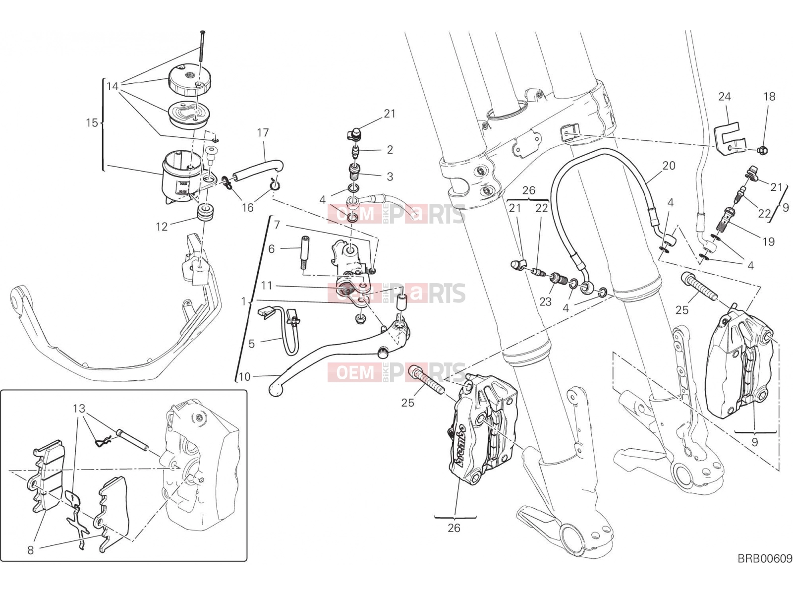 DUCATI 2018 Multistrada 1260 FRONT BRAKE SYSTEM [MOD:MS1260]