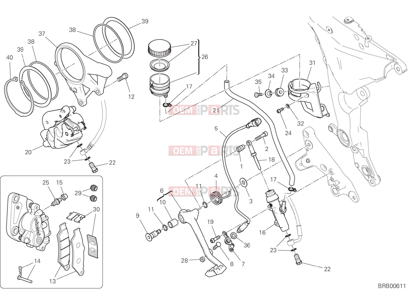 DUCATI 2018 Multistrada 1260 REAR BRAKING SYSTEM [MOD:MS1260]