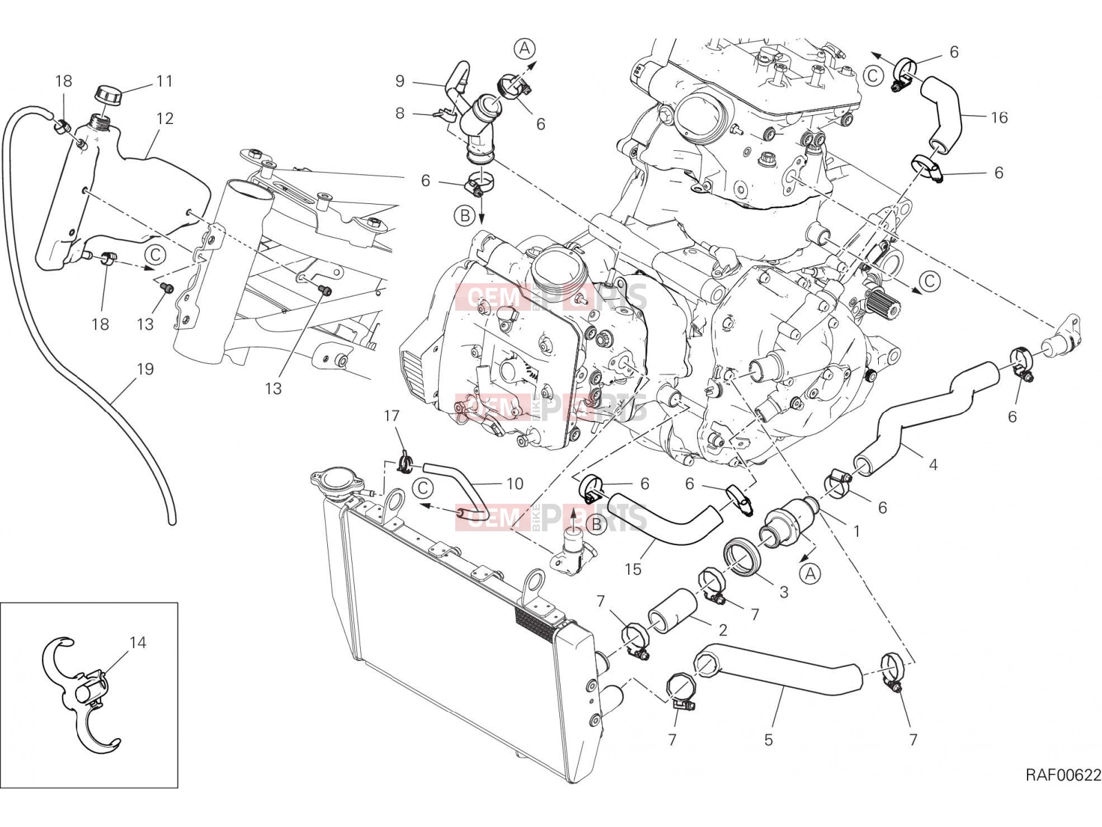 DUCATI 2018 Multistrada 1260 COOLING CIRCUIT [MOD:MS1260]