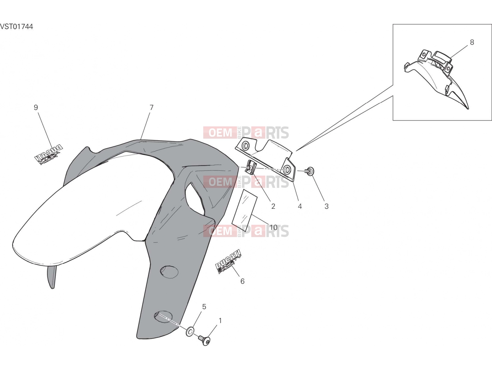 DUCATI 2018 Multistrada 1260 FRONT MUDGUARD [MOD:MS1260]