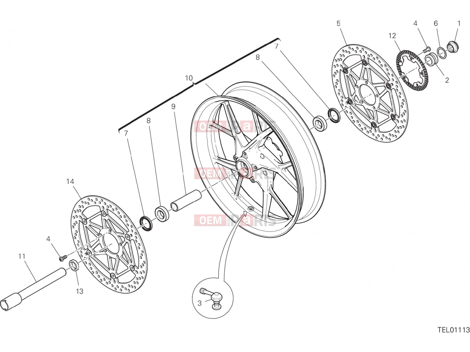 DUCATI 2018 Multistrada 1260 S FRONT WHEEL [MOD:MS1260S]
