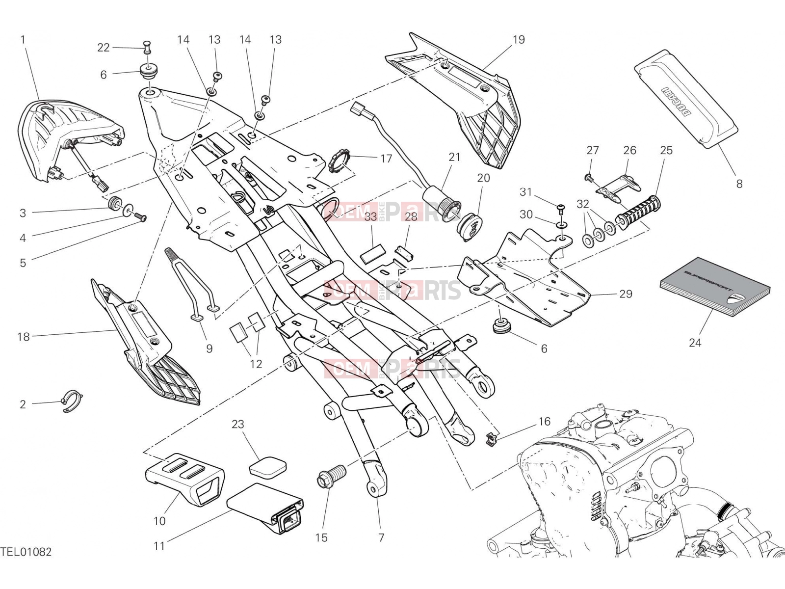 DUCATI 2018 SuperSport REAR FRAME COMP. [MOD:SS 939]