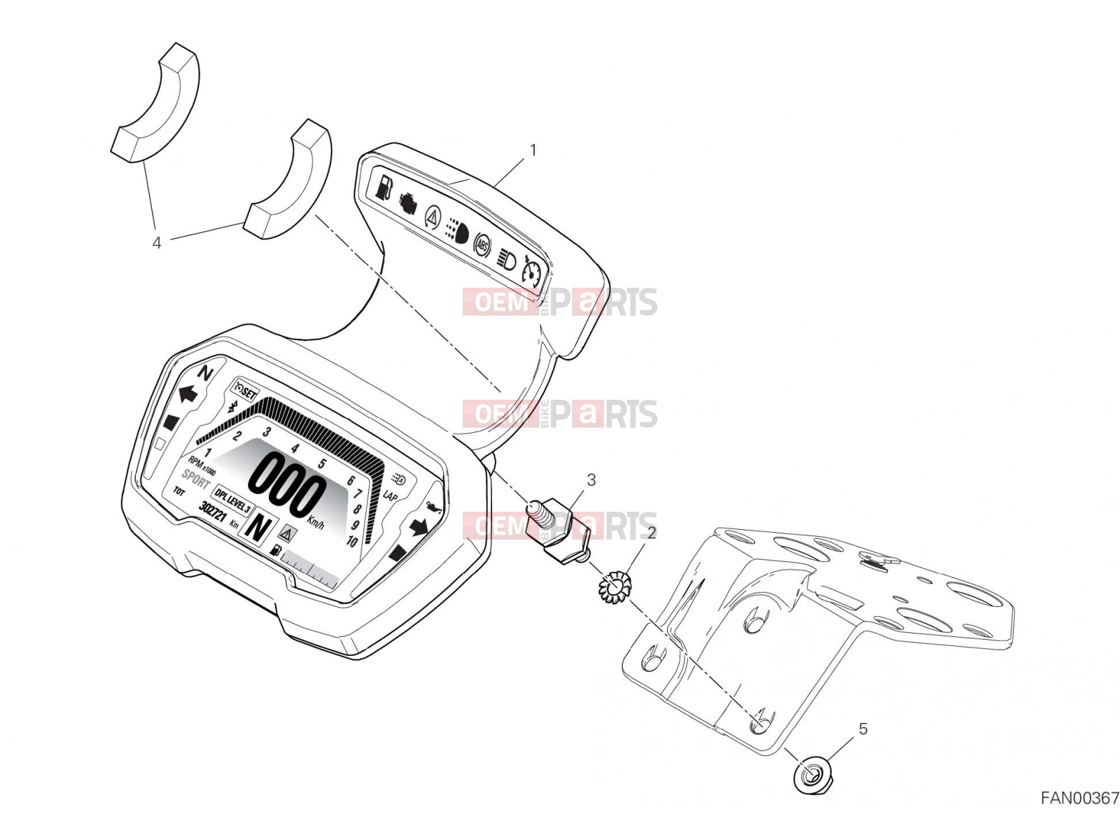 DUCATI 2019 Diavel INSTRUMENT PANEL [MOD:DVL1260]