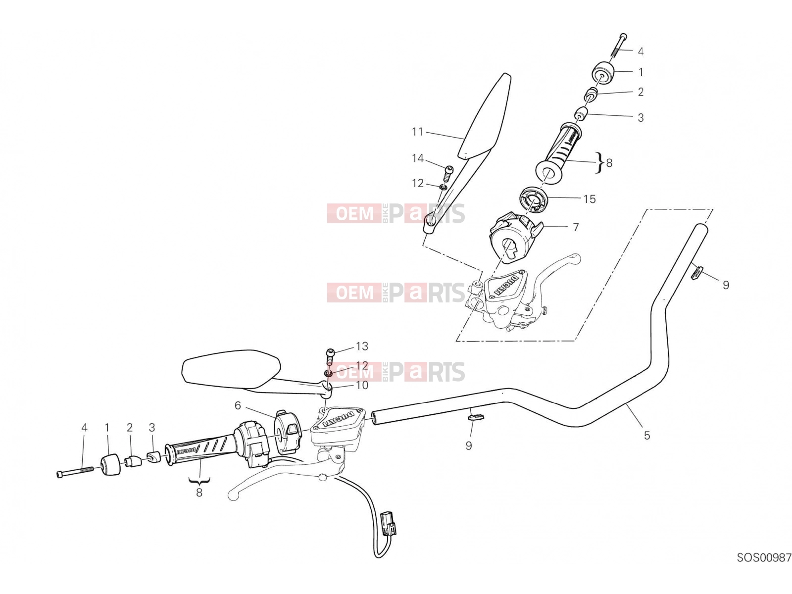 DUCATI 2019 Diavel HANDLEBAR [MOD:DVL1260]