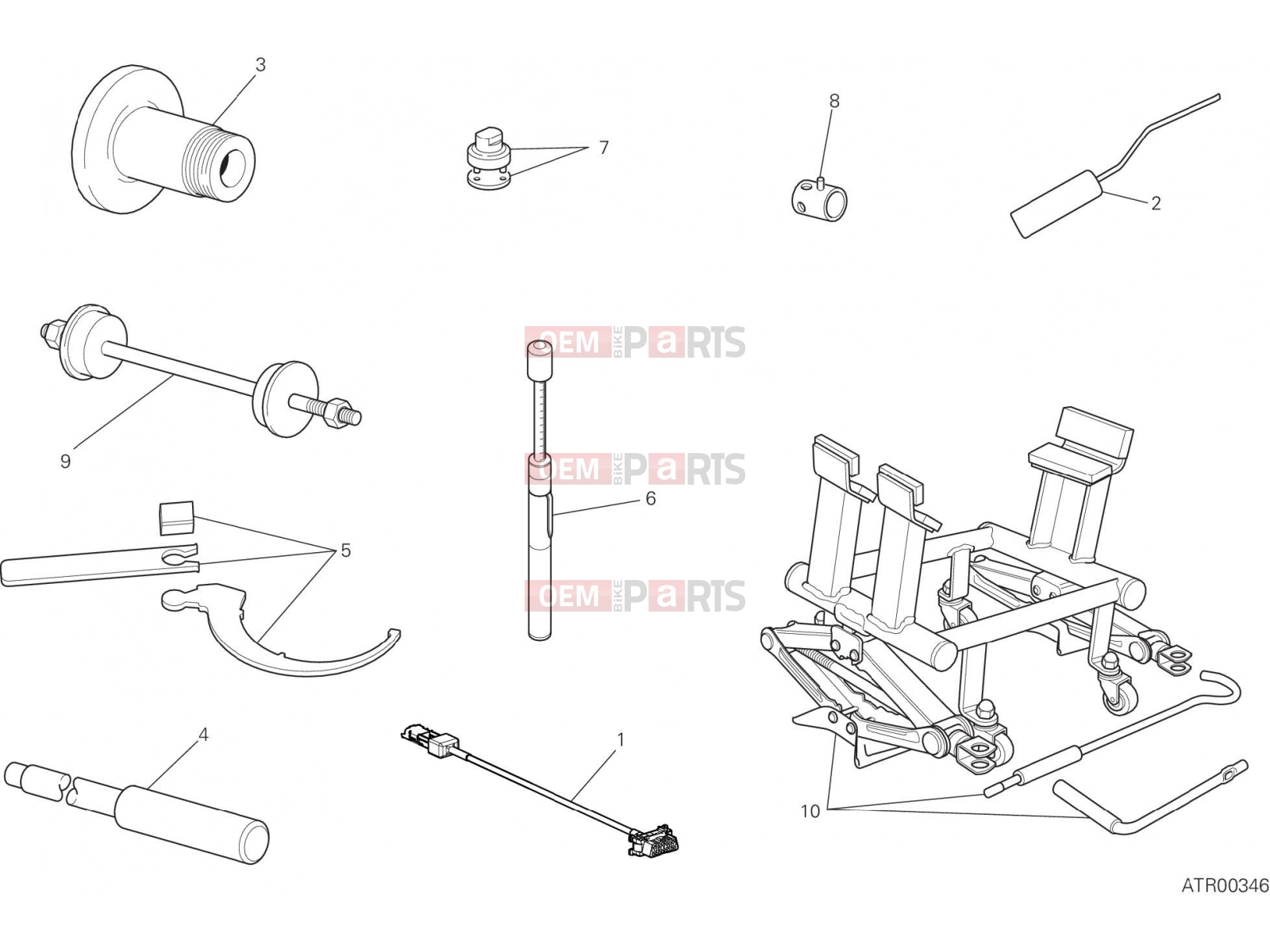 DUCATI 2019 XDiavel WORKSHOP SERVICE TOOLS, FRAME [MOD:XDIAVEL]