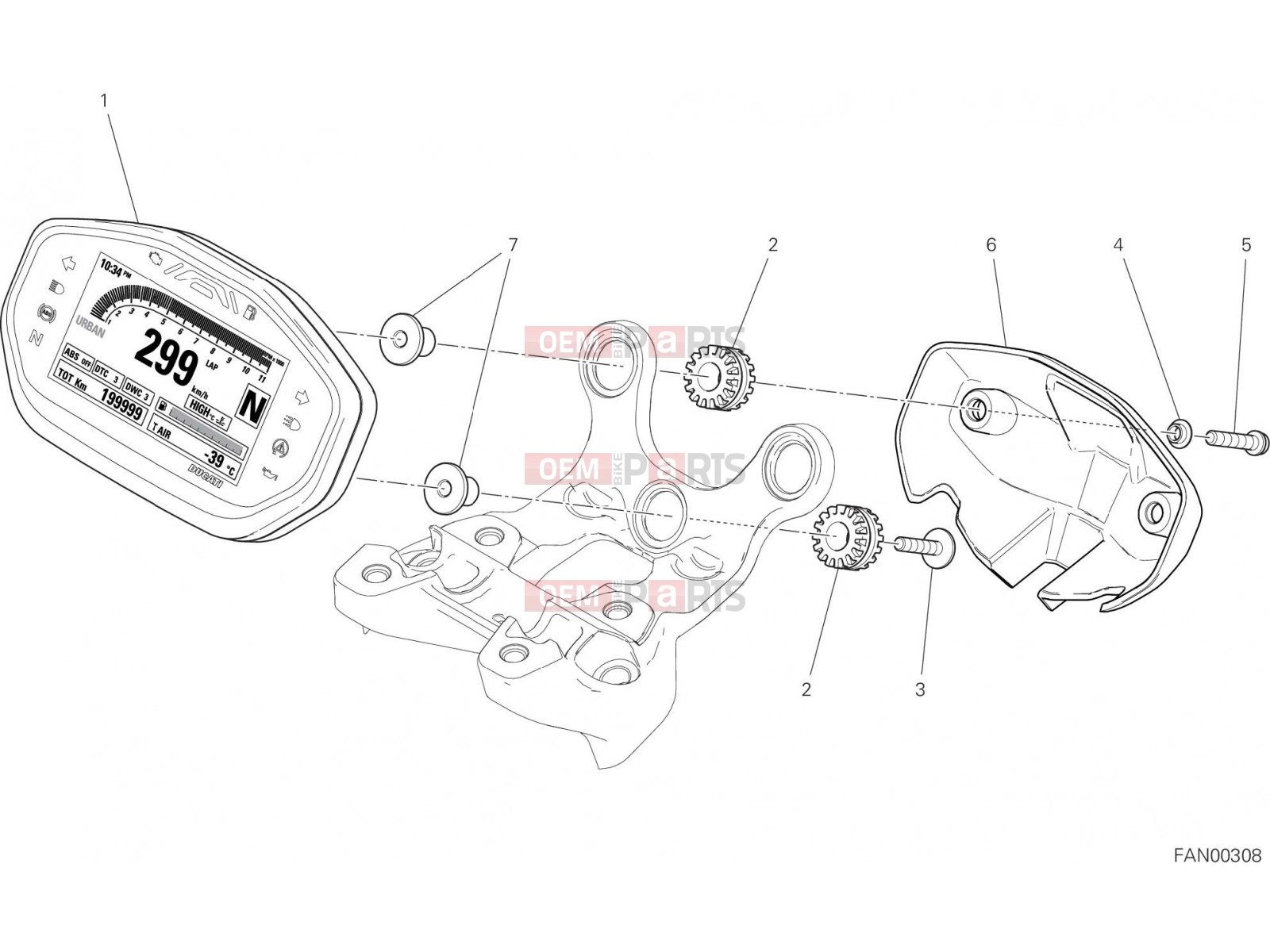 DUCATI 2019 Monster 821 INSTRUMENT PANEL [MOD:M 821]