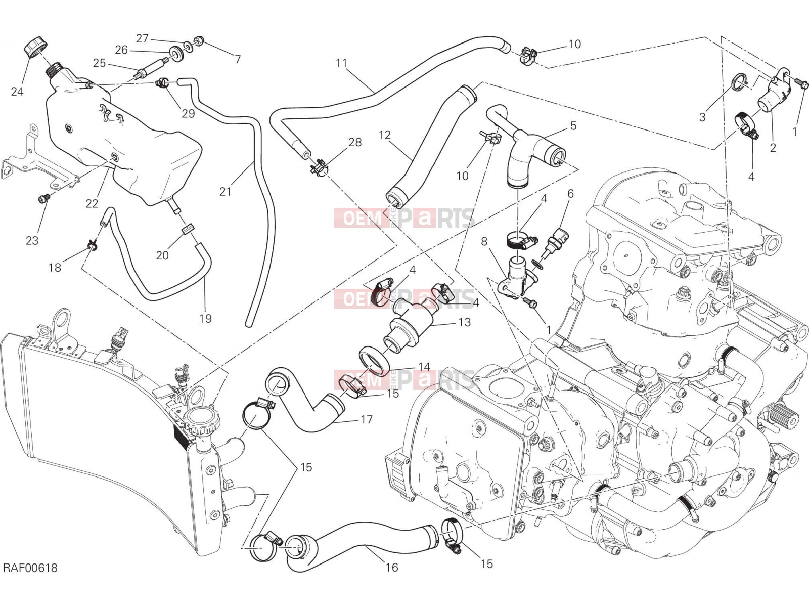 DUCATI 2019 Monster 821 COOLING SYSTEM [MOD:M 821]