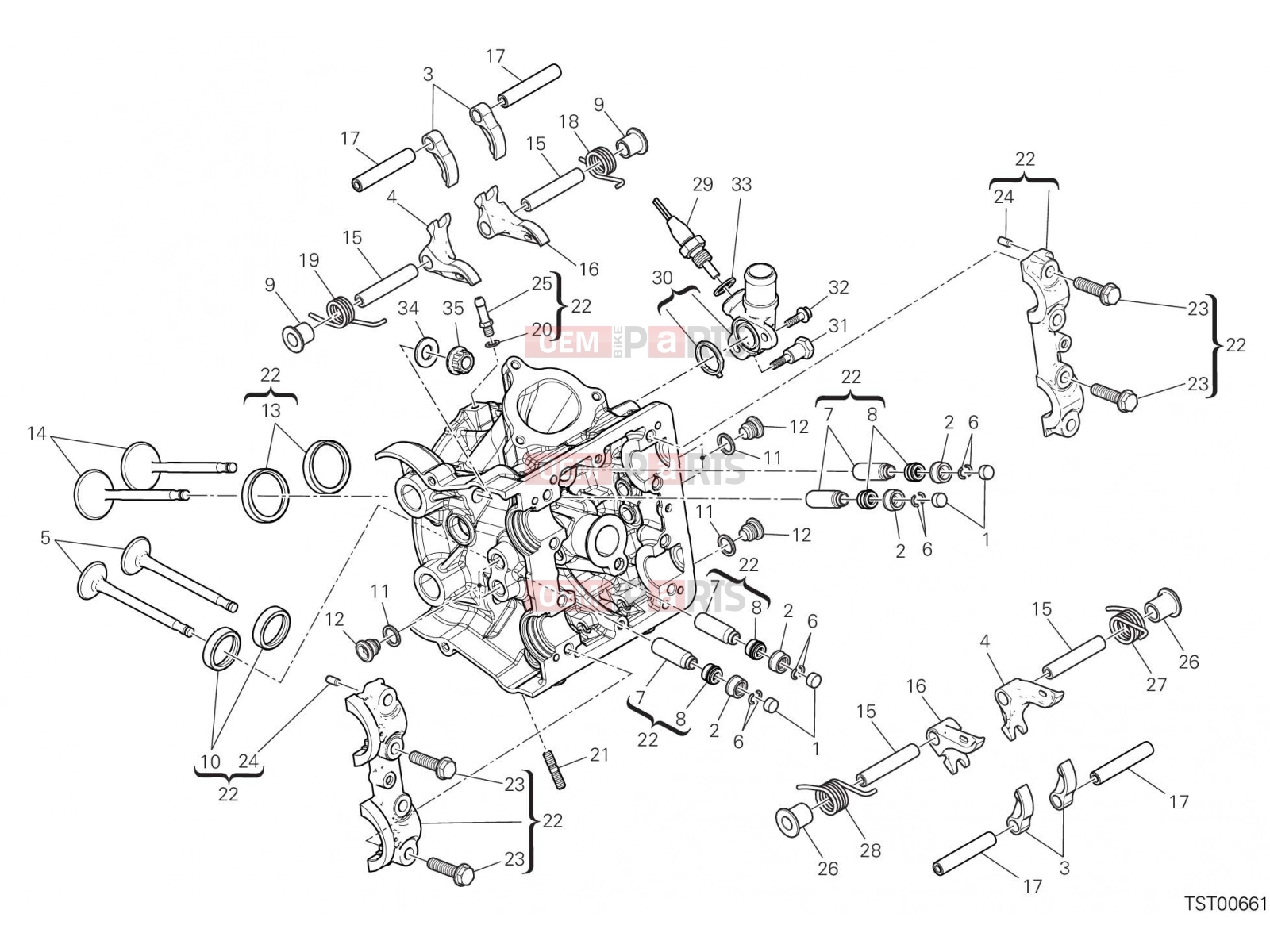 DUCATI 2019 Multistrada 950  HORIZONTAL CYLINDER HEAD [MOD:MS950]