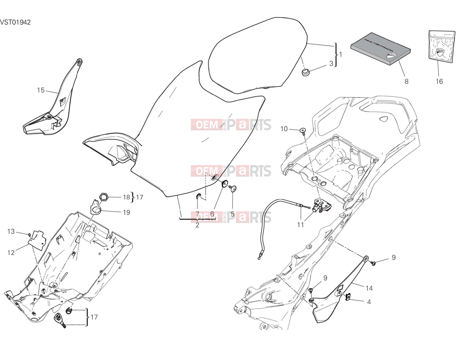 DUCATI 2019 Multistrada 950  SEAT [MOD:MS950]