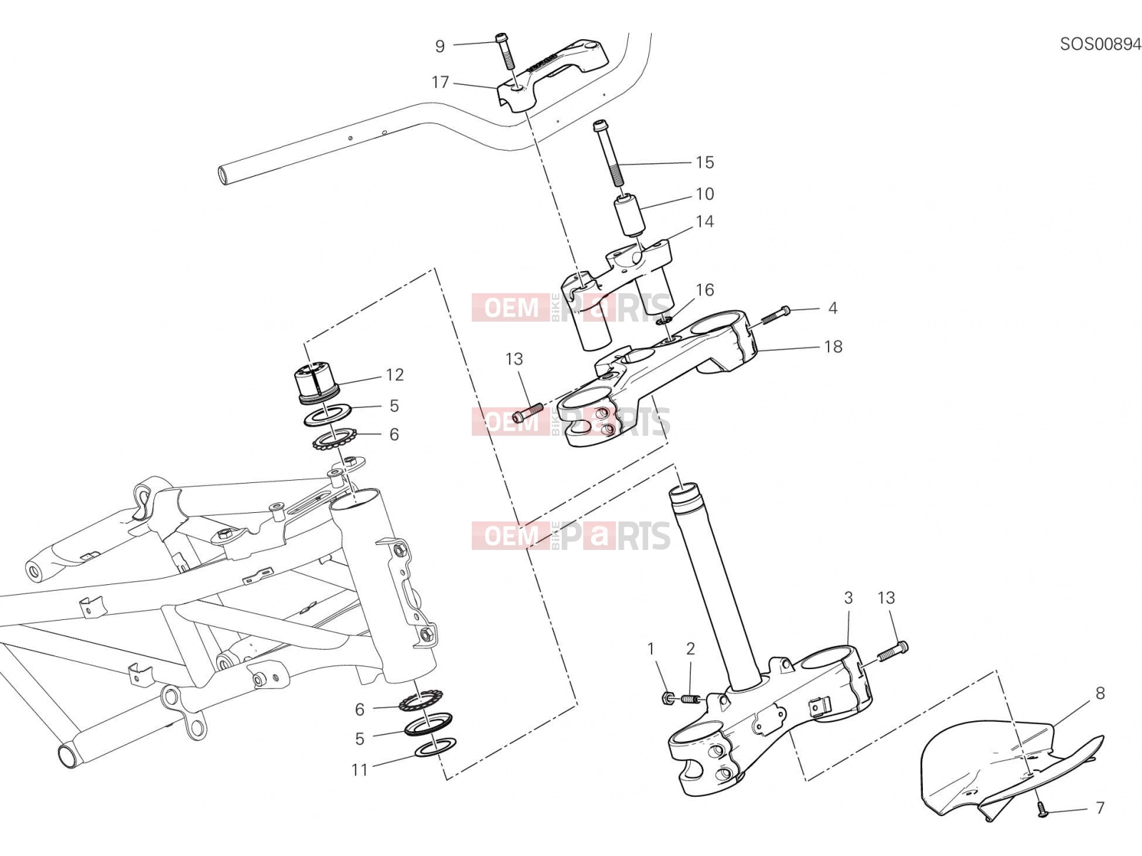 DUCATI 2019 Multistrada 950  STEERING HEAD BASE ASSEMBLY [MOD:MS950]