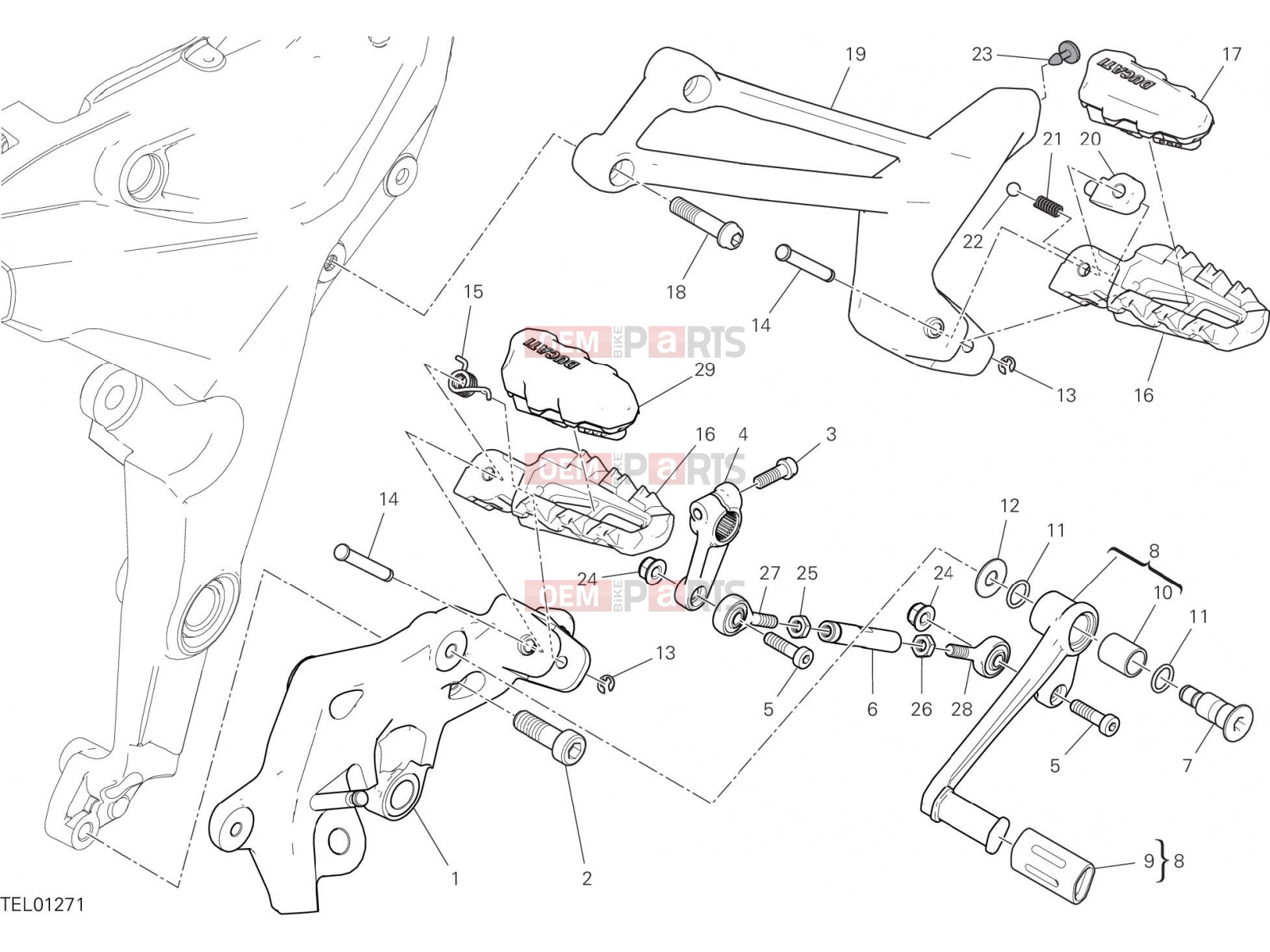 DUCATI 2019 Multistrada 950  FOOTRESTS, LEFT [MOD:MS950]
