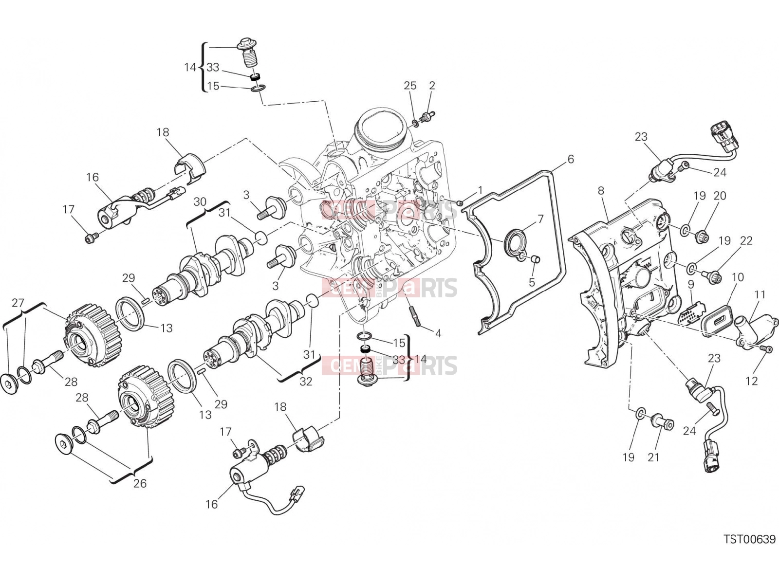 DUCATI 2019 Multistrada 1260 HORIZONTAL HEAD – TIMING SYSTEM [MOD:MS1260]