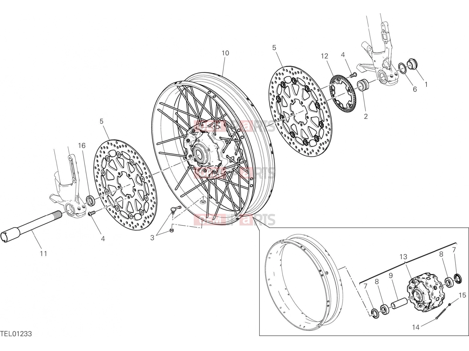 DUCATI 2019 Multistrada 1260 Enduro FRONT WHEEL [MOD:MS1260E]
