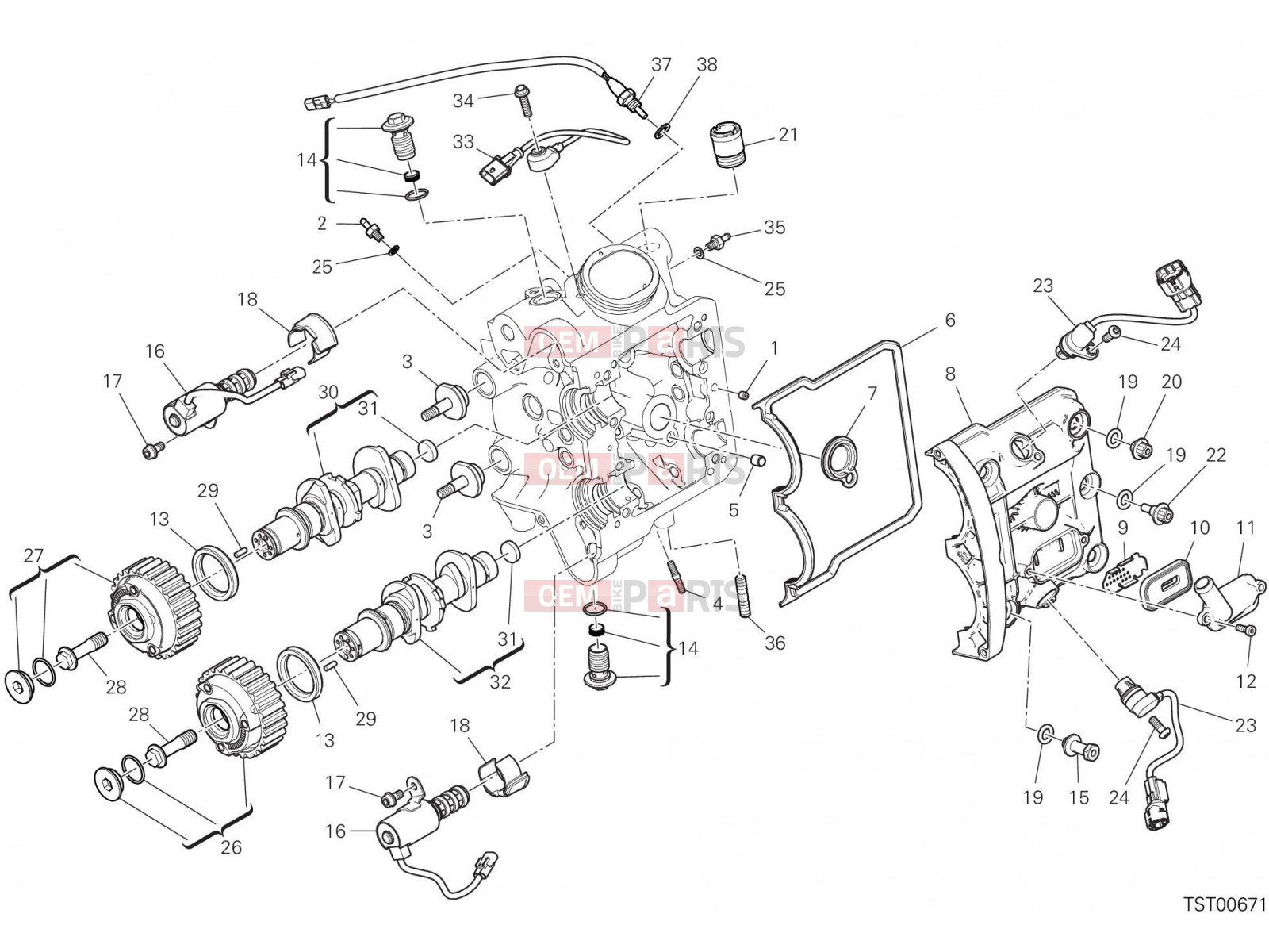 DUCATI 2020 Diavel HORIZONTAL HEAD – TIMING SYSTEM [MOD:DVL1260]