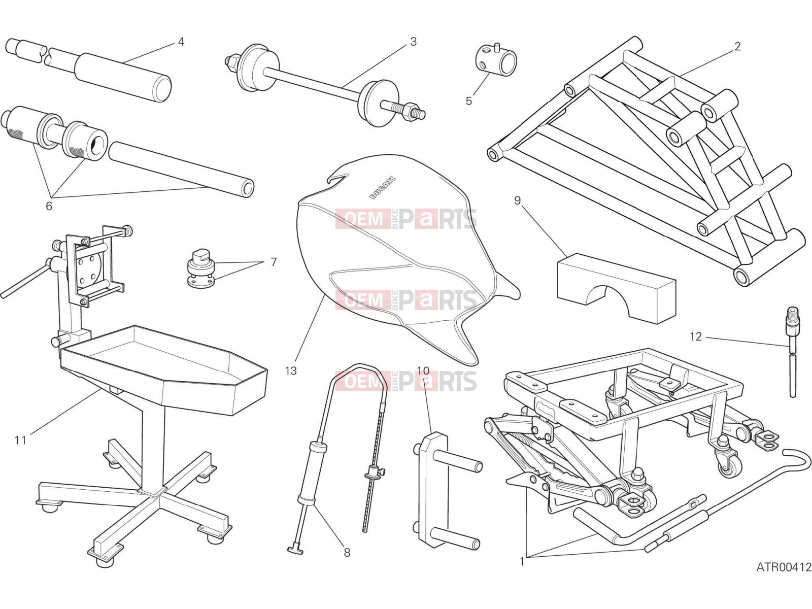 DUCATI 2020 Monster 821 Stealth WORKSHOP SERVICE TOOLS, FRAME [MOD:M821STEA]