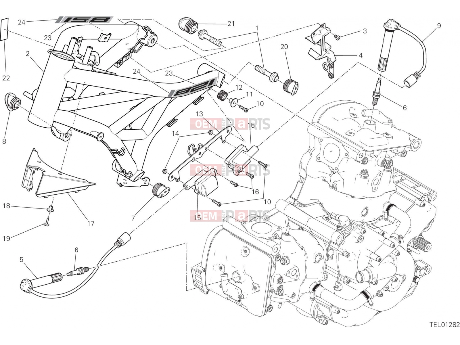 DUCATI 2020 Monster 821 Stealth FRAME [MOD:M821STEA]