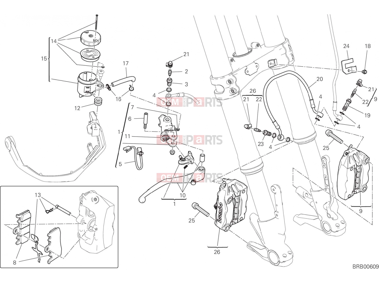 DUCATI 2020 Multistrada 1260 FRONT BRAKE SYSTEM [MOD:MS1260]