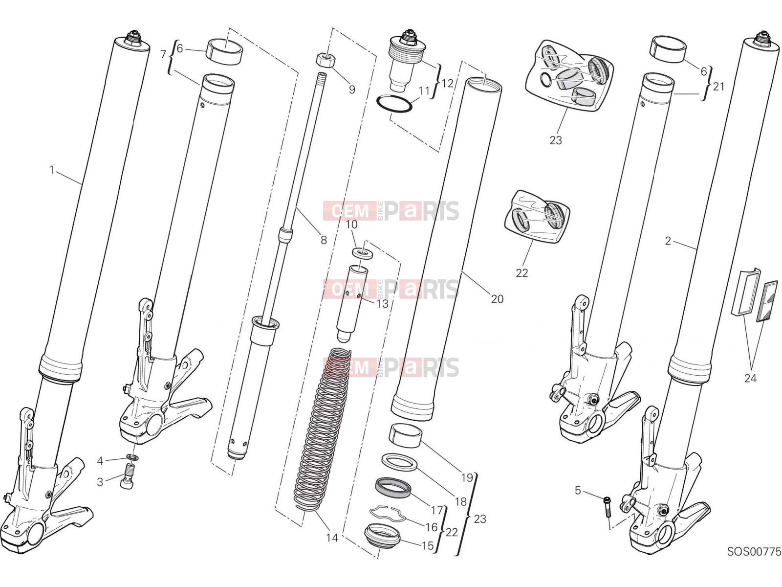 DUCATI 2020 Multistrada 1260 FRONT FORK [MOD:MS1260]