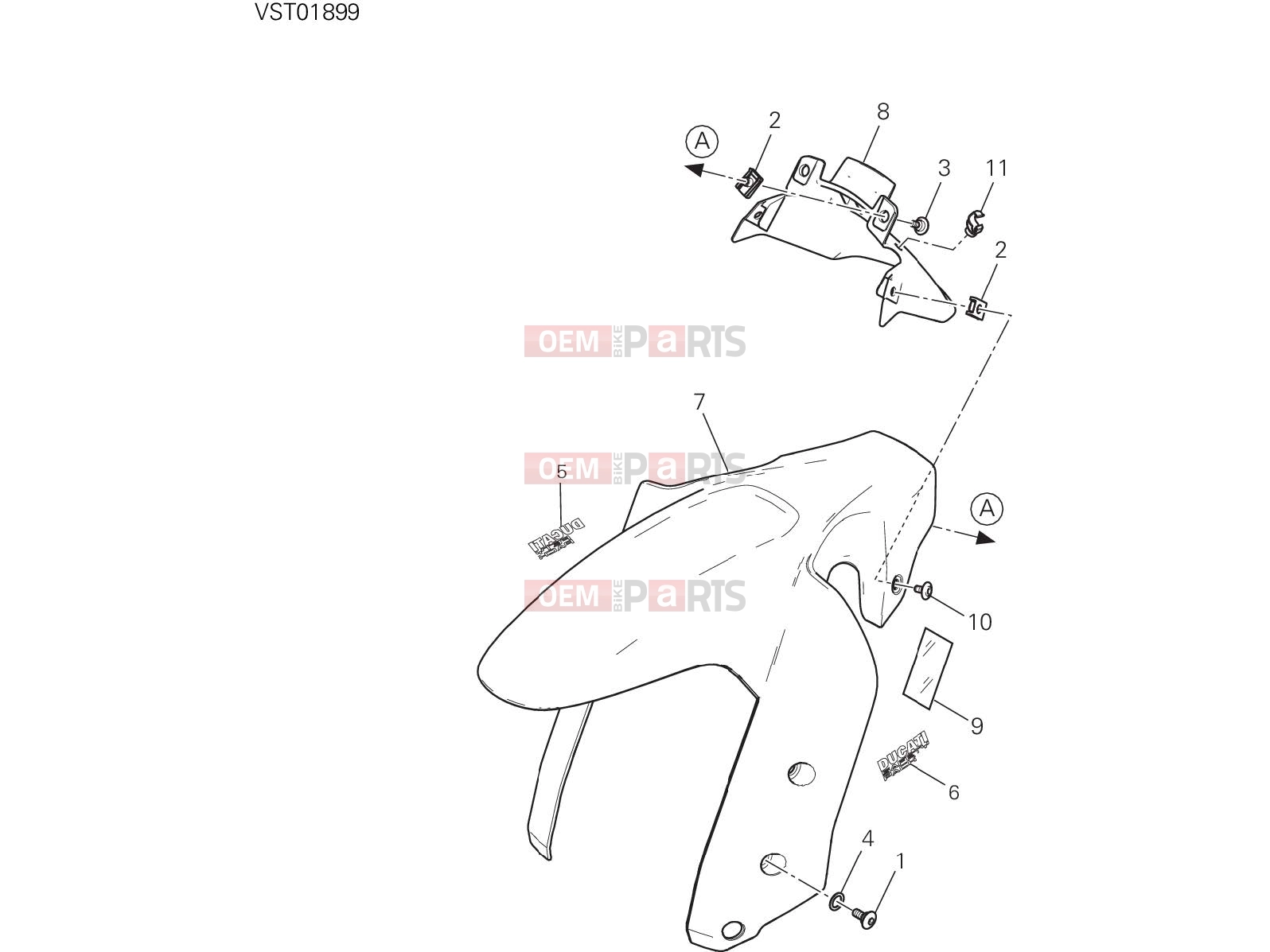 DUCATI 2020 Multistrada 1260 Enduro FRONT MUDGUARD [MOD:MS1260E]