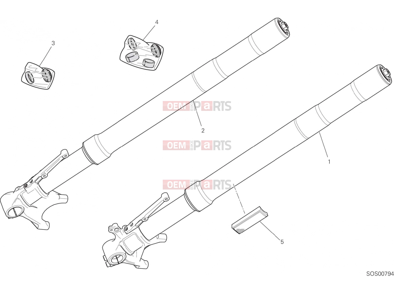 DUCATI 2020 Multistrada 1260 Pikes Peak FRONT FORK [MOD:MS1260PP]