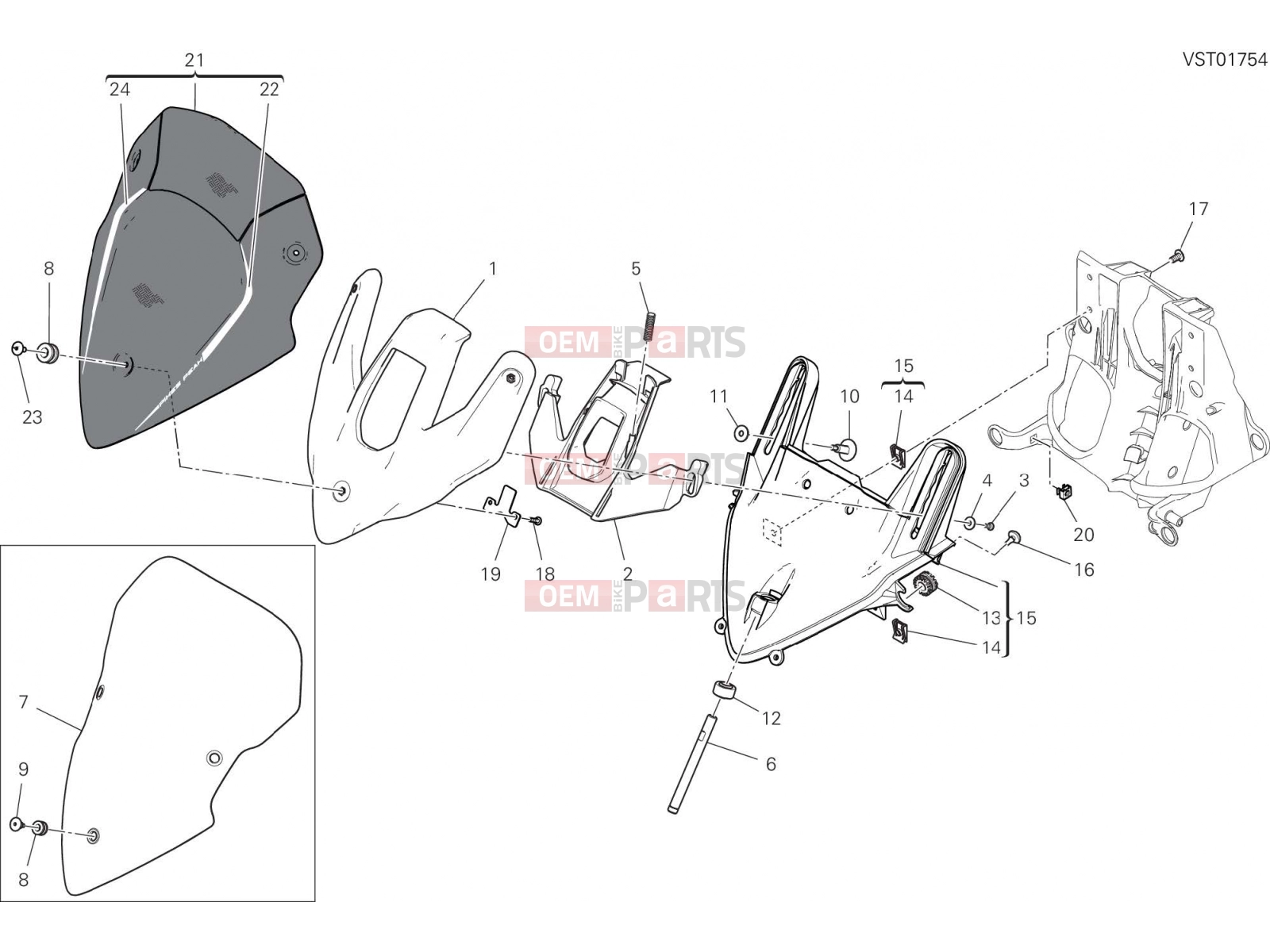 DUCATI 2020 Multistrada 1260 Pikes Peak WINDSHIELD [MOD:MS1260PP]
