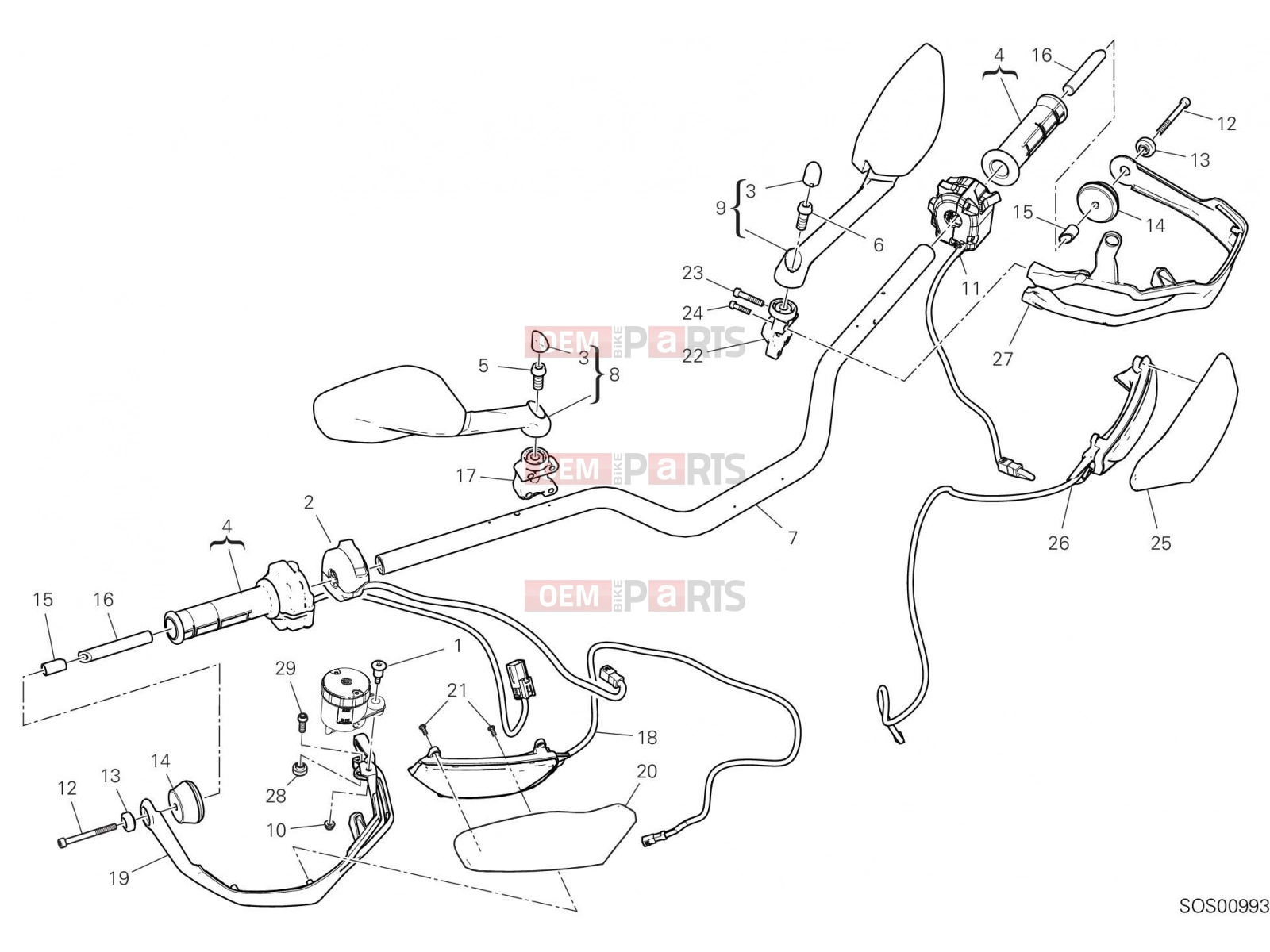 DUCATI 2020 Multistrada 950  HANDLEBAR [MOD:MS950]