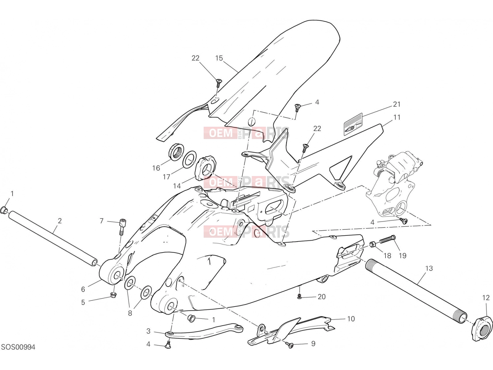 DUCATI 2020 Multistrada 950  SWING ARM [MOD:MS950]