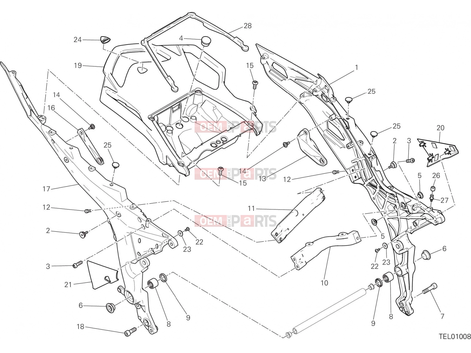 DUCATI 2020 Multistrada 950 S REAR FRAME COMP. [MOD:MS950S]