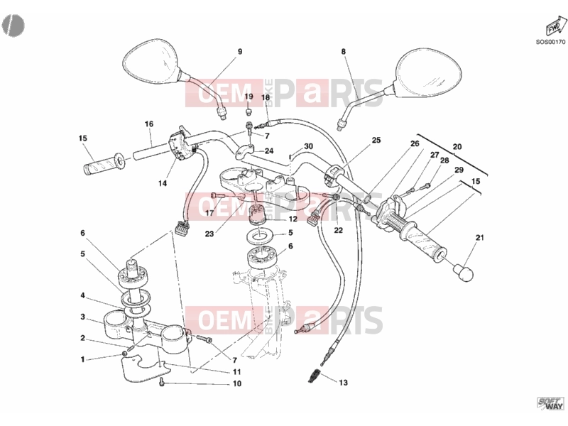 DUCATI 2005 Monster 620 Dark HANDLEBAR » HANDLE BAR