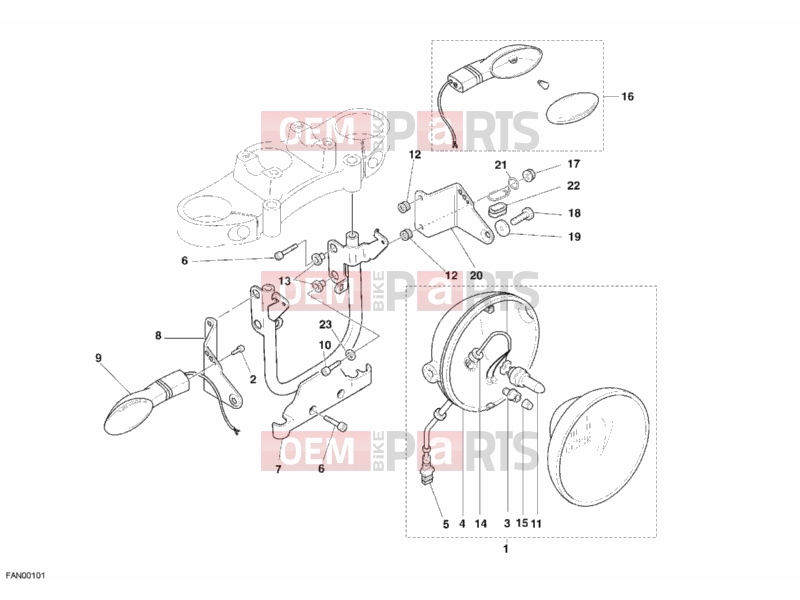 DUCATI 2005 Monster 620 Dark Single Disc HEADLIGHT » LIGHTING SYSTEM