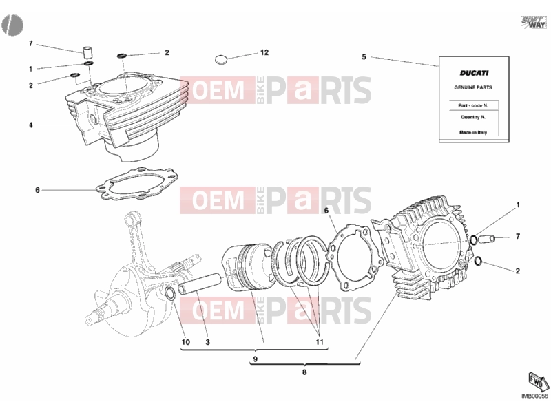 DUCATI 2005 Monster 620 Dark Single Disc CYLINDER - PISTON » ENGINE CASE