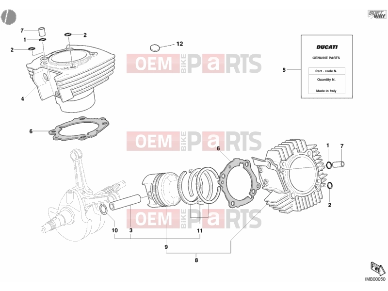 DUCATI 2005 Monster S2R 800 DARK CYLINDER - PISTON » ENGINE CASE