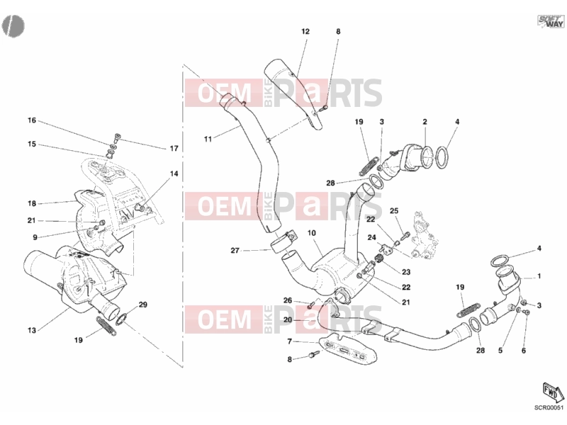 DUCATI 2004 Multistrada 1000 EXHAUST SYSTEM » EXHAUST SYSTEM