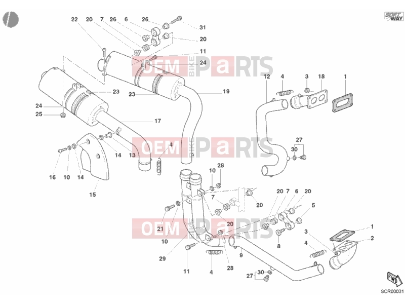 DUCATI 2004 998 Final Ed. EXHAUST SYSTEM » EXHAUST SYSTEM
