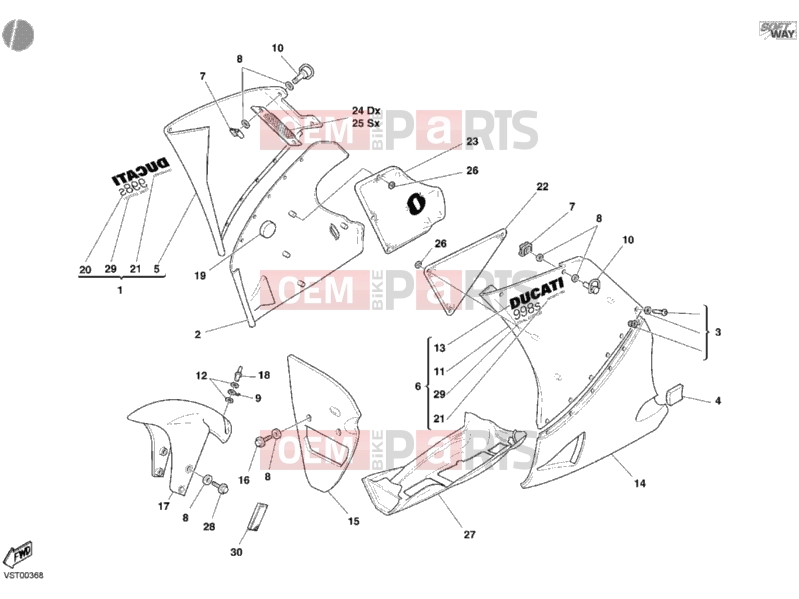DUCATI 2004 998 Final Ed. Single-Seat FAIRING » PLASTICS