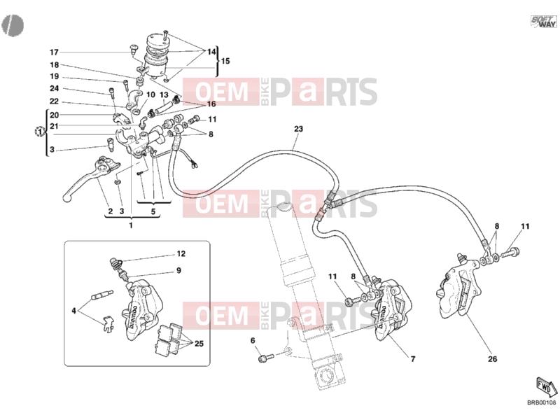 DUCATI 2004 998 Final Ed. Single-Seat FRONT BRAKE SYSTEM » BRAKING SYSTEM