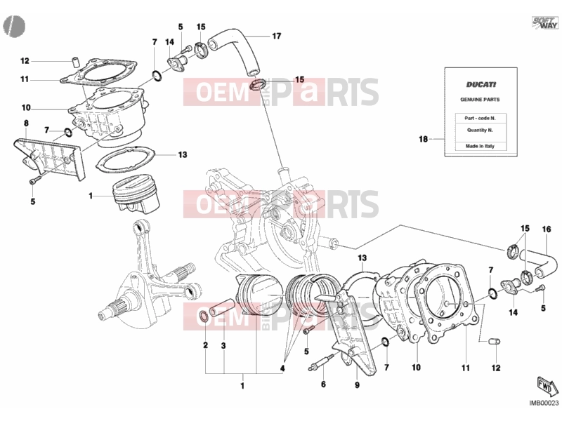 DUCATI 2004 998 Final Ed. Single-Seat CYLINDER - PISTON » ENGINE CASE