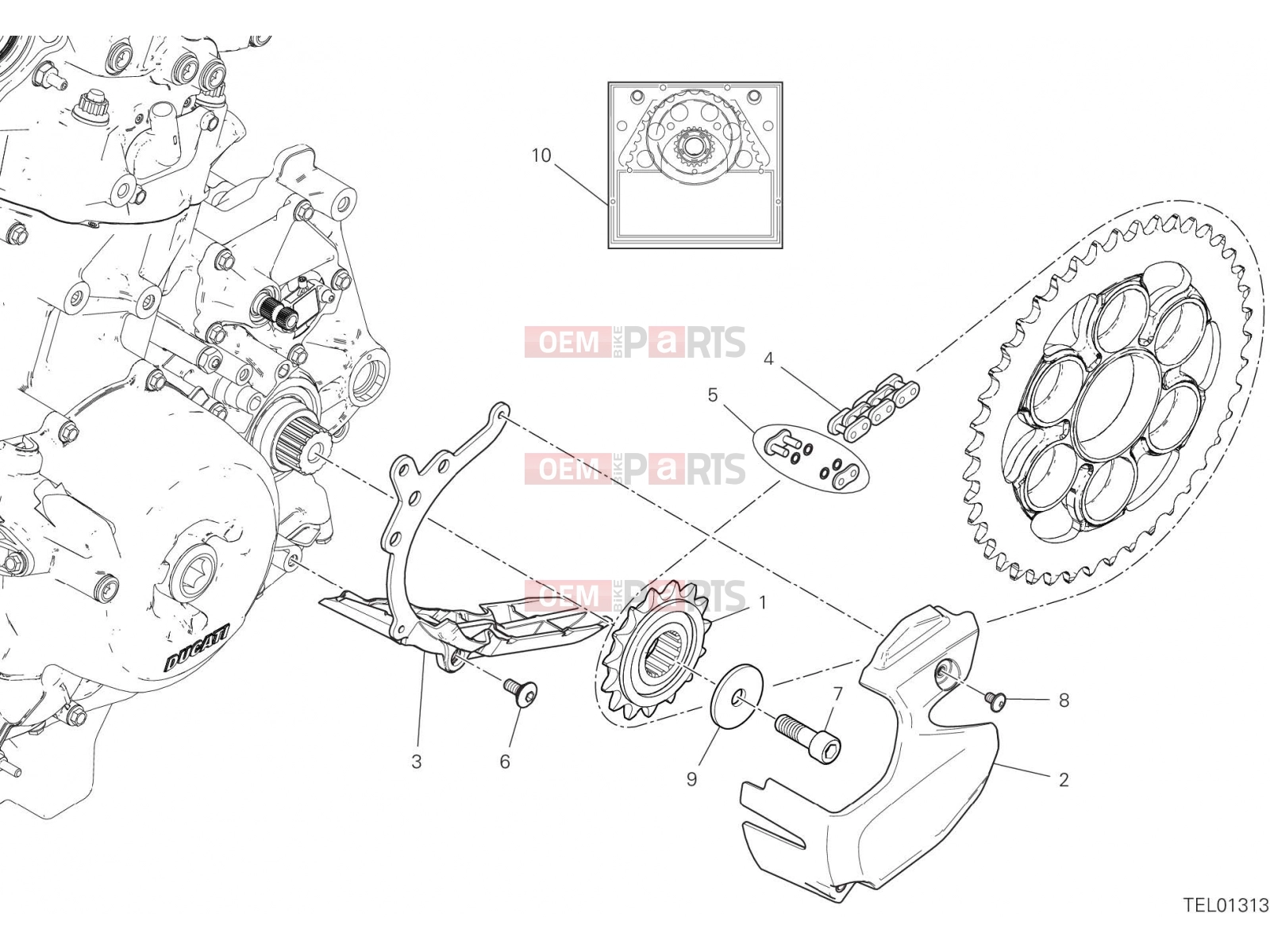 DUCATI 2021 Panigale V2 FRONT SPROCKET - CHAIN [MOD:PANV2]