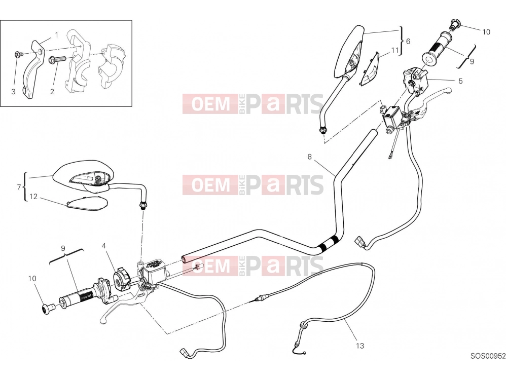 DUCATI 2020 Scrambler Icon Dark HANDLEBAR
